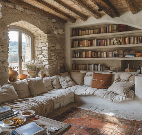 Tuscany House Interior, Italy Homes Interior, Mediterranean Living Room Ideas, Mediterranean Living Room Decor, Tuscany Home, Tuscany House, Mediterranean Living Room, Italian Home Decor, Living Room Decor On A Budget