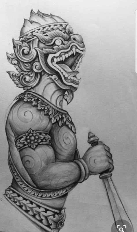 Cambodian Tattoo, Tattoo Machine Art, Chest Tattoo Drawings, Tattoos Face, Hanuman Tattoo, Khmer Tattoo, Borneo Tattoo, Japanese Tattoo Symbols, Buddha Tattoo Design