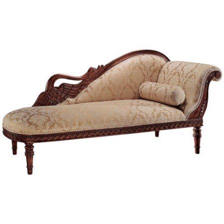 Upscale Decor, Carved Sofa, Upholstered Chaise Lounge, Upholstered Chaise, Victorian Ladies, Chaise Lounge Sofa, Design Toscano, Chaise Lounge Chair, Sofas And Chairs