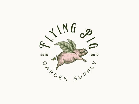 Logo Design Inspiration Art, Flying Pig Logo, Logo Design Inspiration Restaurant, Logo Design Inspiration Sports, Pig Logo, Logo Design Inspiration Vintage, Cow Logo, Carnival Posters, Logo Design Inspiration Creative