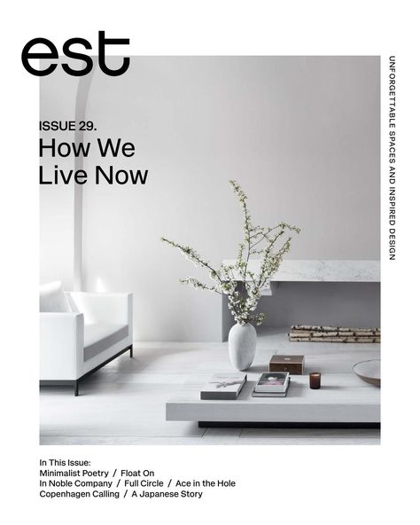 Issuu is a digital publishing platform that makes it simple to publish magazines, catalogs, newspapers, books, and more online. Easily share your publications and get them in front of Issuu’s millions of monthly readers. Title: Est Magazine Issue 29 | How We Live Now, Author: Est Magazine, Name: Est Magazine Issue 29 | How We Live Now, Length: 132 pages, Page: 1, Published: 2018-06-19 Interior Design Magazine Cover, Magazine Cover Page, Furniture Magazine, Est Living, Interiors Magazine, Architecture Magazines, Magazine Cover Design, Living Magazine, Interior Design Magazine