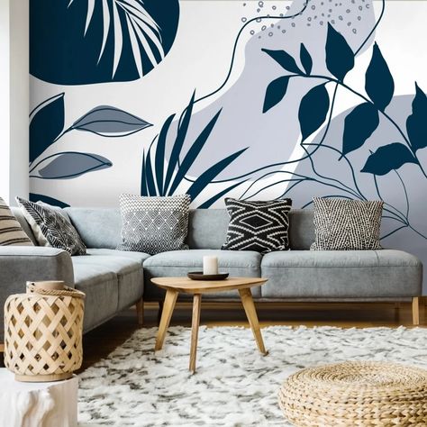 Wall Murals Diy, Interior Murals, Creative Wall Painting, Modern Mural, Interior Design Per La Casa, Diy Wall Painting, Room Wall Painting, Bedroom Murals, Wall Painting Decor