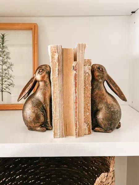 Vintage Rabbit Nursery, Introvert Core, Velveteen Rabbit Nursery, Rabbit Bookends, Farmhouse Bookends, Cottage Fairytale, Nursery Bookends, Rabbit Room, Peter Rabbit Nursery