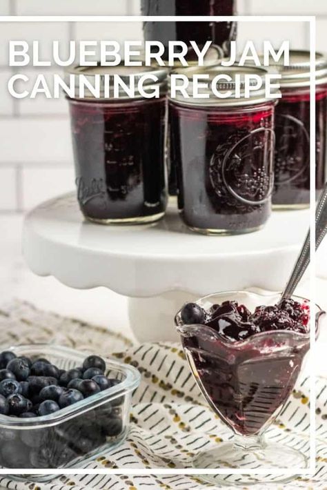 Blueberry Jam Recipe Canning With Pectin, Low Sugar Blueberry Jam Recipe, Low Sugar Blueberry Jam, Jam For Canning, Blueberry Jelly, Canning Jam Recipes, Blueberry Jam Recipe, Homemade Greek Yogurt, Canned Blueberries