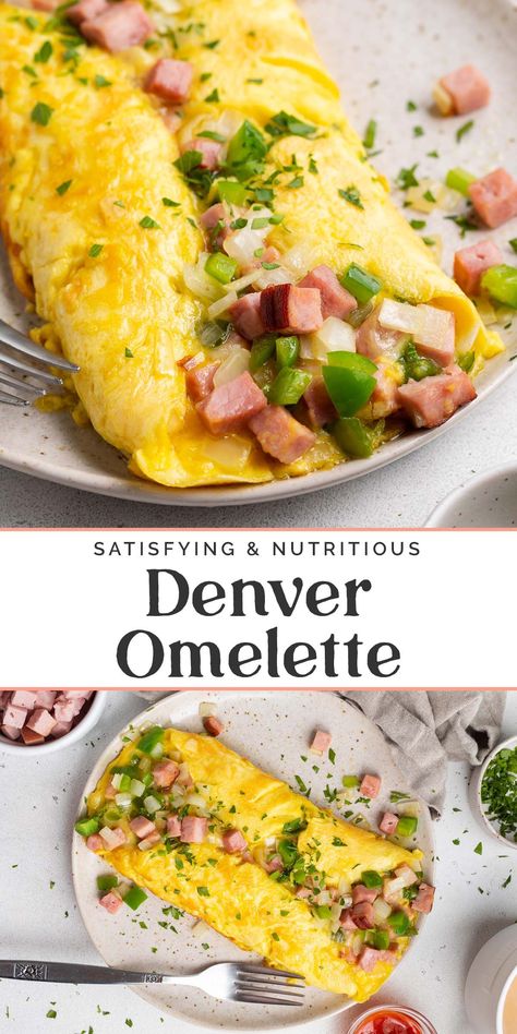 Easy Dinner Recipes Sheet Pan, Dinner Recipes Sheet Pan, Breakfast Omelette Recipe, Bacon Omelette, Denver Omelette, Ham And Cheese Omelette, Meals For Families, Omlet Recipes, Omelette Recipe Easy