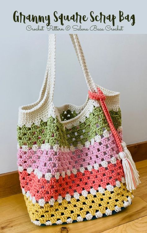 Granny Square Scrap Bag Crochet Pattern - Crochet & Knitting #CrochetPursePatterns #CrochetPursePatternsFree #CrochetPursePatternsGrannySquare Crochet Mosaic Bag Free Pattern, Crochet Pattern Granny Square Bag, Crochet Granny Square Market Bag, Crochet Bag Granny Square Free Pattern, Granny Stitch Bag, Crochet Square Bag Pattern Free, Easy Granny Square Bag, Crochet Granny Square Bag Pattern Free, Crochet Pocketbook