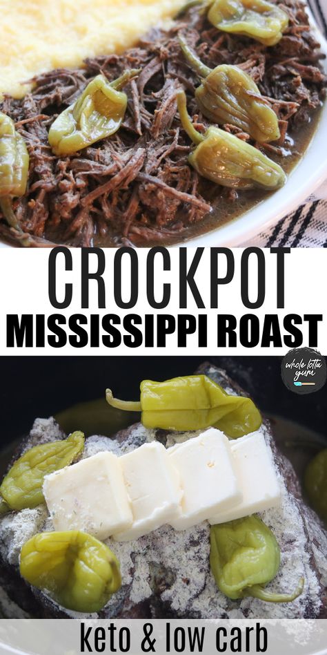 Make crock pot Mississippi pot roast for dinner in a slow cooker that's quick and easy with beef, plus this is a low carb and keto Mississippi roast too. Mississippi Chuck Roast, Roast Crock Pot, Chuck Roast Recipe, Slow Cooker Mississippi Pot Roast, Chuck Roast Recipes, Mississippi Roast, Mississippi Pot Roast, Crockpot Roast, Roast Recipe