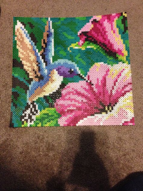 Hummingbird Perler Bead by KcranceArt on Etsy Perler Bead Designs, Hama Art, Perler Creations, Pixel Beads, Art Perle, Hama Beads Design, Perler Crafts, Hama Bead, Bead Sprite