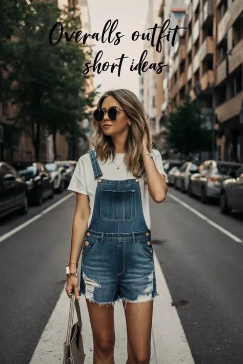 9 Sassy Overalls Outfit Short Ideas to Rock This Summer - Fabricerie Styling Short Overalls, Short Overalls Outfit Fall, Overalls Outfit Fall, Short Overalls Outfit, Overalls Outfit Short, Types Of Clothing Styles, Luau Outfits, Outfit Short, Overalls Outfit