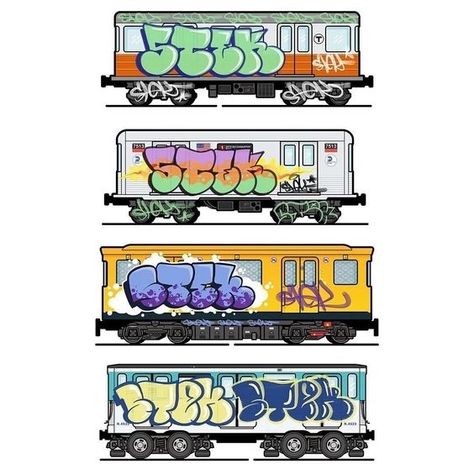 Subway Train Graffiti, Train Graffiti Sketch, Train Sketch, Street Sketch, Graffiti Alphabet Wildstyle, Train Graffiti, Train Drawing, Graffiti Lettering Alphabet, Graffiti Art Letters