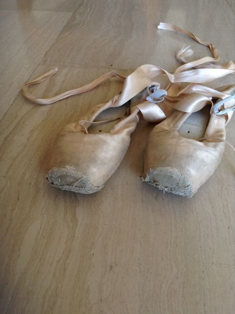 My pointe shoes that I destroyed in 3months when I was 7 Anya Core, Worn Out Ballet Shoes, Darned Pointe Shoes, Old Pointe Shoes, Concept Collage, Bloch Pointe Shoes, Freed Pointe Shoe, Brown Ballet Pointe Shoes, Dramatic Romantic