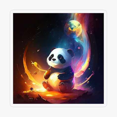 Get my art printed on awesome products. Support me at Redbubble #RBandME: https://www.redbubble.com/i/sticker/Space-panda-by-michae1l/142163958.O9UDB?asc=u Space Panda, Drawings Inspo, Plastic Stickers, Personalized Water Bottles, Stranger Things, Top Artists, Random Stuff, Science Poster, Stranger Things Fanart