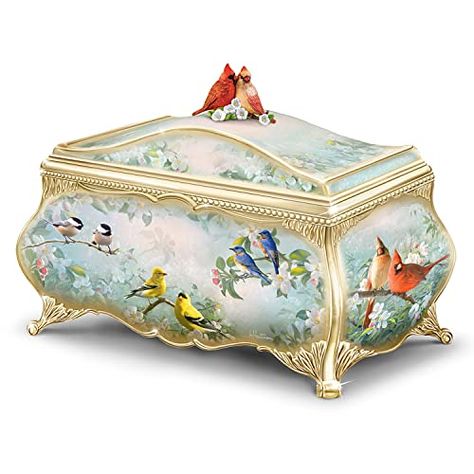 The Bradford Exchange Songbird Serenade Handcrafted Heirloom Porcelain Music Box Songbird Serenade, Musical Box, Nature Artwork, Music Boxes, Bradford Exchange, Handcrafted Bags, Gold Highlights, Antique Stores, Song Bird