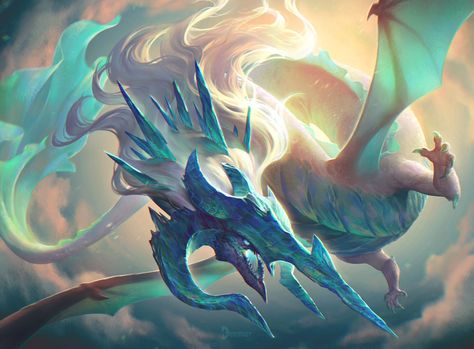 ArtStation - Aurora Dragon Frost Dragon Art, Dragon Types, Cosmic Dragon, Undead Knight, Draw A Dragon, Dungeons And Dragons Books, Monster Ideas, Dragon Shield, My Standards