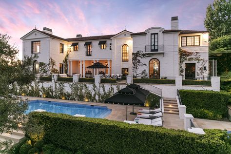 Bel-Air Georgian Traditional | $32,500,000 — Trista Rullan Bel Air Mansion, Paneled Library, Los Angeles Real Estate, Modern Mansion, Los Angeles Homes, Celebrity Houses, American Idol, Bel Air, Selling House