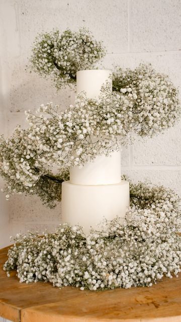 Cake Displays, Gypsophila Wedding, Cake Flower, Dream Wedding Cake, Amazing Wedding Cakes, Ethereal Wedding, Wedding Cake Stands, Wedding Props, Flower Garland