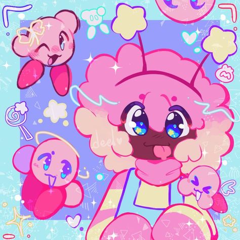 Kirby Gijinka, Kirby Character, Silly Art, Kirby Stuff, Kirby Art, Little Drawings, Cute Doodle Art, Cute Little Drawings, Cute Art Styles