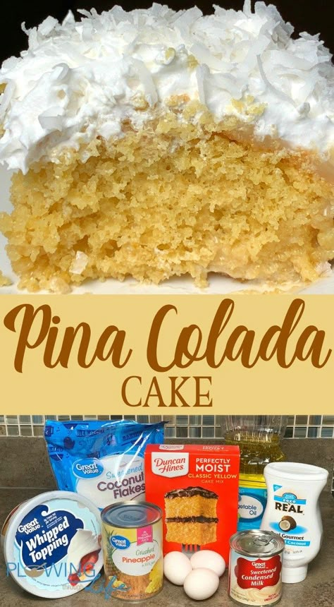 Pineapple Pina Colada Dump Cake, Yellow Coconut Cake, Box Pineapple Cake, Pinacolada Coconut Cake, Pins Colada Cake, Pineapple Coconut Surprise Cake, Pineapple Coconut Cake Easy, Pina Colada Cake Recipe Easy, Pineapple Box Cake Mix Recipes