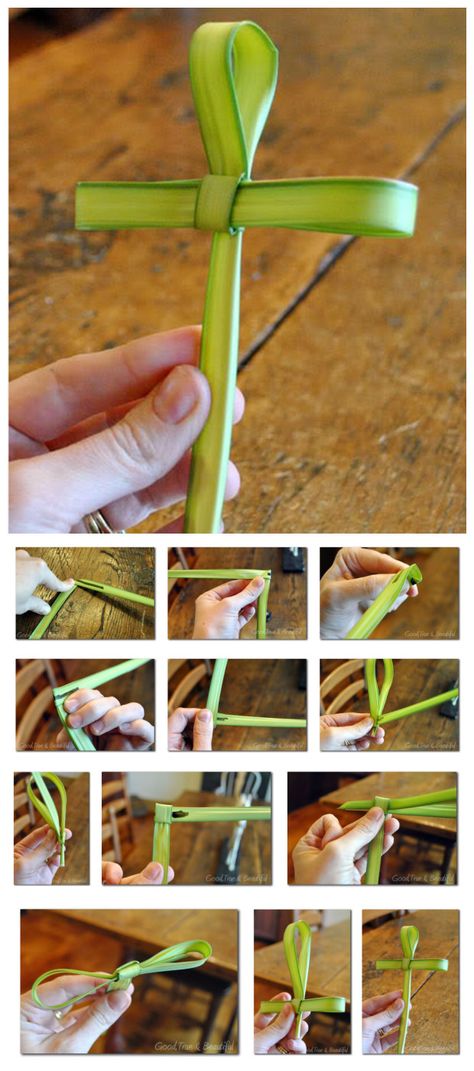 Palm Crosses - Crafts a la mode Making A Cross, Palm Sunday Decorations, Palm Cross, Palm Sunday Crafts, Orthodox Easter, Palm Branch, Greek Easter, Christian Crafts, Cross Crafts