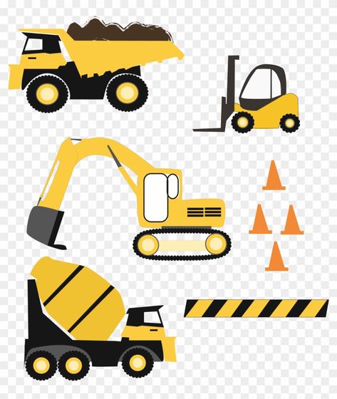 Construction Clipart Free, Dump Truck Svg Free, Excavator Svg Free, Construction Svg Free, Construction Applique, Construction Clipart, Construction Svg, 1st Birthday Favors, Truck Clipart