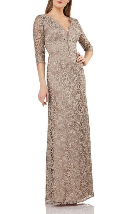 Beige Dress for the Mother of the Groom Dress Motif, Dress Pesta, Kebaya Dress, Long Gowns, Dress Attire, Beige Dress, Black Evening Dresses, Lace Evening Dresses, Beige Dresses