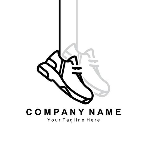 Sneakers Shoe Logo Design, vector illustration of trending youth footwear, simple funky concept Simple Logos Ideas, Sneaker Logo Idea, Shoe Brand Logo Ideas, Shoes Logo Design Ideas Creative, Shoe Logo Design Creative, Shoes Logo Design, Nike Shoes Drawing, Shoes Brand Logo, Shoe Logo Ideas