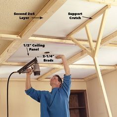 Basement Redesign, Pallet Deck Diy, Plywood Ceiling, Ceiling Remodel, Panel Ceiling, Basement Ceiling, Diy Ceiling, Dropped Ceiling, Unfinished Basement