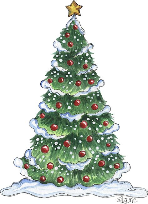 Christmas Friends, Christmas Tree Clipart, Christmas Graphics, Christmas Drawing, Noel Christmas, Vintage Christmas Cards, Christmas Paintings, Christmas Illustration, Christmas Clipart