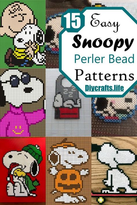 15 Easy Snoopy Perler Beads Patterns #BeadingPatterns #BeadPattern #BeadPatternsEasy #BeadPatternsAnimals #EasyPerlerBeadPatterns Snoopy Alpha Pattern, Snoopy Perler Beads, Snoopy Perler, Beaded Snoopy, Snoopy Collection, Christmas Perler Beads, Easy Perler Bead Patterns, Easy Perler Beads Ideas, Graph Crochet