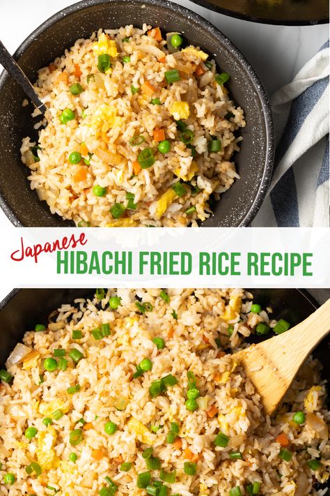 Japanese Hibachi Fried Rice Recipe, At Home Hibachi, Home Hibachi, Hibachi Fried Rice Recipe, Hibachi Rice, Use Leftover Rice, Fried Rice Seasoning, Hibachi Fried Rice, Japanese Fried Rice