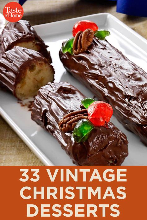 33 Vintage Christmas Dessert Recipes to Try This Year Dinner Recipes Ideas, Xmas Desserts, Snacks And Desserts, Christmas Desserts Easy, Christmas Candy Recipes, Christmas Dessert, Christmas Food Desserts, Xmas Food, Christmas Cooking