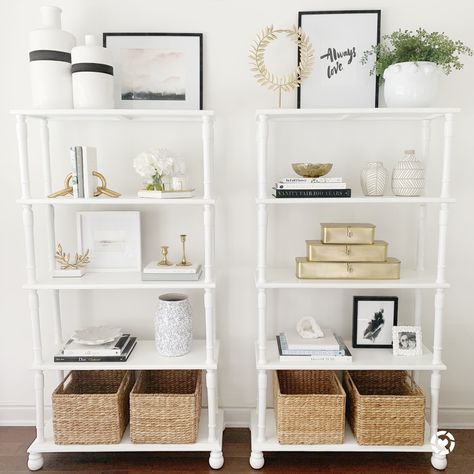 White Shelving Unit, White Books, Shelf Styling, Christmas Wishlist, Shelving Unit, Bookshelves, Living Rooms, Bathrooms, Living Spaces