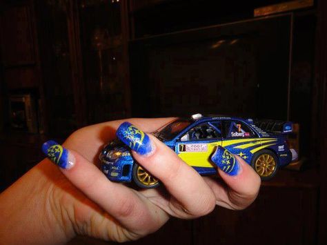 Scooby nails Subaru Logo, Subaru Rally, Richmond Hill, Toe Nail Designs, Beauty School, Subaru Forester, Rally Car, Cool Nail Art