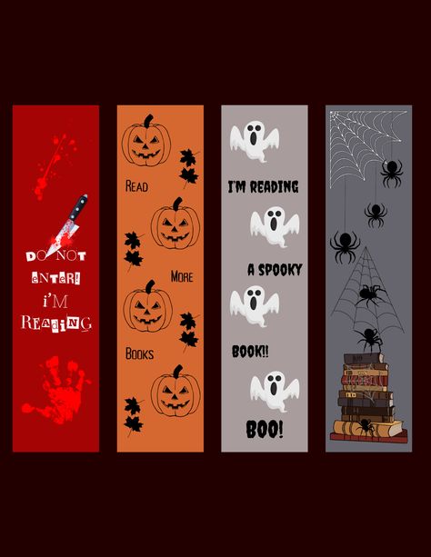 Scary Bookmarks, Halloween Book Marks, Horror Bookmarks, Printable Halloween Bookmarks, Bookmarks Free Printable, Bookmark Halloween, Bookmarks Halloween, Halloween Presents, Spooky Bookmarks