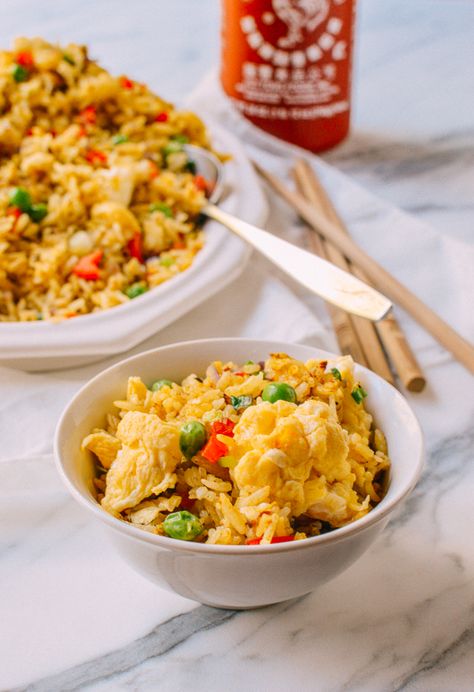 Egg Fried Rice, by thewoksoflife.com Chinese Fried Rice, Shrimp And Eggs, Woks Of Life, The Woks Of Life, Egg Fried Rice, Vegetable Fried Rice, Turmeric Recipes, Easy Chinese Recipes, Easy Chinese