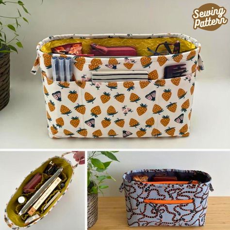 Home of DIY Purse Organizer Pattern, Tote Insert, Craft Organizer, Purse Insert, Diy Bag Designs, Bag Pattern Free, How To Make Purses, Modern Bag, Tool Pouch