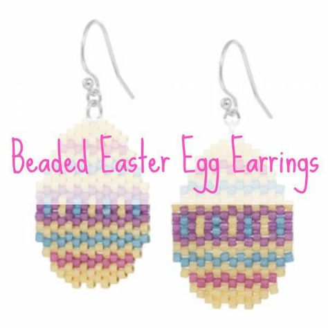 beadeggs Beaded Easter Eggs Pattern Tutorials, Diy Easter Earrings, Beaded Easter Eggs, Holiday Earrings Diy, Easter Egg Earrings, Different Jewelry, Easter Craft Activities, Easter Necklace, Egg Earrings