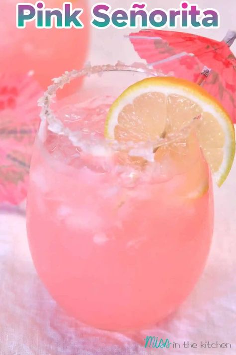 Pink Mixed Drinks, Vodka Party Punch, Pink Party Drinks, Pink Alcoholic Drinks, Alcoholic Fruit, Pink Lemonade Margarita, Tequila And Lemonade, Tequila Drinks Easy, Bachelorette Cocktails