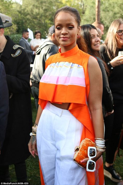 Orange And White Outfits, Roc Nation Brunch, Brunch In Los Angeles, Roc Nation, Africa Dress, Rihanna Style, African Traditional Dresses, Aichi, Latest African Fashion Dresses