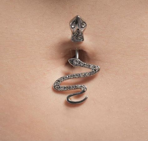 Snake Belly Button Piercing, Naval Piercings, Naval Piercing, Piercing Navel, Cute Belly Rings, Belly Piercing Jewelry, Button Piercing, Space Tattoo, Belly Piercing