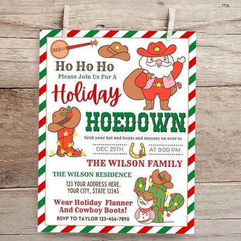 Western Christmas Party, Party Games Christmas, Games Christmas, Christmas Invitation, Christmas Party Invitation, Western Christmas, Christmas Party Games, Holiday Invitations, Christmas Invitations