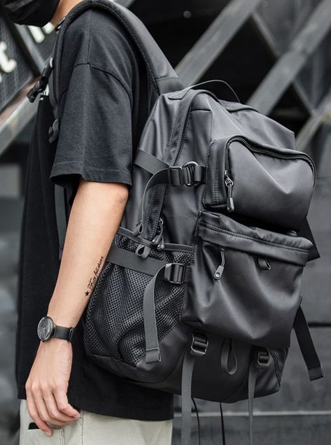 Techwear Backpack, Techwear Bag, Mens Backpack Fashion, Big Backpacks, Laptop Backpack Mens, Waterproof Laptop Backpack, Square Backpack, Tactical Backpack, Outdoor Backpacks