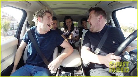 One Direction's 'Carpool Karaoke' Episode is AMAZING - Watch Now!: Photo #906689. Harry Styles, Liam Payne, Niall Horan, and Louis Tomlinson sit in the car with James Corden for an episode of James Corden Carpool, One Direction Fandom, Singing In The Car, Carpool Karaoke, James Corden, The Late Late Show, Singing Tips, Karaoke Songs, Iggy Azalea