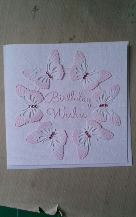 Women’s Birthday Cards, Butterfly Cards Handmade, Handcrafted Christmas Cards, Handmade Greeting Card Designs, Happy Birthday Cards Diy, Butterfly Birthday Cards, Birthday Card Craft, Simple Birthday Cards, Homemade Birthday Cards