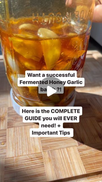 Thuy Improta on Instagram: "Let me know if you found this Helpful ❤️ FAQs: 1. Do I need to refrigerate it? No, if done correctly, fermented honey garlic is shelf-stable. You can leave it on the counter until you use it all. 2. Can I use pre-peeled garlic from the store? I wouldn’t recommend it as pre-peeled garlic may have been pasteurized, which could hinder fermentation. 3. What kind of honey should I use? Use RAW honey, regardless of its color. 4. What should I expect during fermentation? In 1-3 weeks, you may notice bubbles forming (a good sign of fermentation), honey becoming runnier each day, gas inside the jar (burping and flipping are important here), and some messes if honey spills (leave some headspace to avoid this). 5. Do I have to see bubbles in the first two weeks? Not Fermented Honey Garlic, Honey Remedies, Fermented Honey, Garlic Uses, Fermentation Recipes, Raw Garlic, Herbal Apothecary, Honey Garlic, Raw Honey