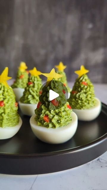 Dan - The Food in my Beard on Instagram: "Deviled egg Christmas trees" The Food In My Beard, Deviled Eggs For Christmas, Deviled Egg Christmas Tree, Christmas Tree Deviled Eggs, Fancy Deviled Eggs Ideas, Deviled Egg Charcuterie Board, Thanksgiving Deviled Eggs Ideas, Easy Christmas Recipes Appetizers, Christmas Tree Appetizers