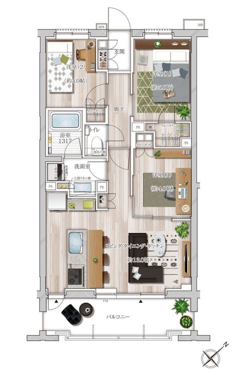 Korean Apartment Floor Plan, Japanese Apartment Layout, Japanese Style House Plans, Anime Architecture, Japan House Design, Japanese Apartment, House Plans Ideas, Japanese Style House, Interior Design Plan