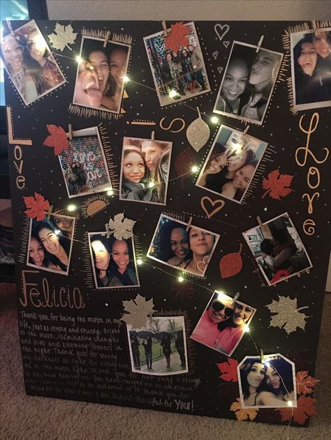 Picture Board with Twinkle Lights✨ Poster Board Picture Collage Birthday, Couples Picture Collage Ideas, Friend Board With Pictures, Poster For Boyfriend With Pictures, Poster Board Gift Ideas, Picture Board For Birthday, Poster Board Birthday Ideas, Best Friend Poster Board, Picture Board For Boyfriend