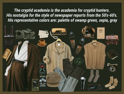 Cryptid Academia, Cryptidcore Aesthetic, Dark Academia Outfits, Academia Aesthetics, Chaotic Academia, Academia Outfits, Academia Style, Dark Academia Fashion, Academia Fashion