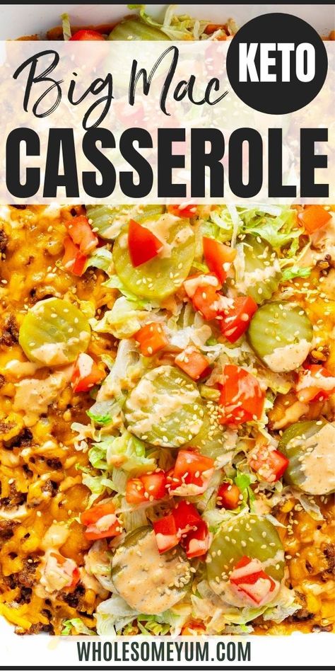 Keto Big Mac Casserole Recipe Keto Big Mac Casserole, Big Mac Casserole, Keto Big Mac, Healthy Casserole, Keto Casserole, Low Carb Casseroles, Healthy Casseroles, Low Carb Breakfast Recipes, Low Carb Diet Recipes